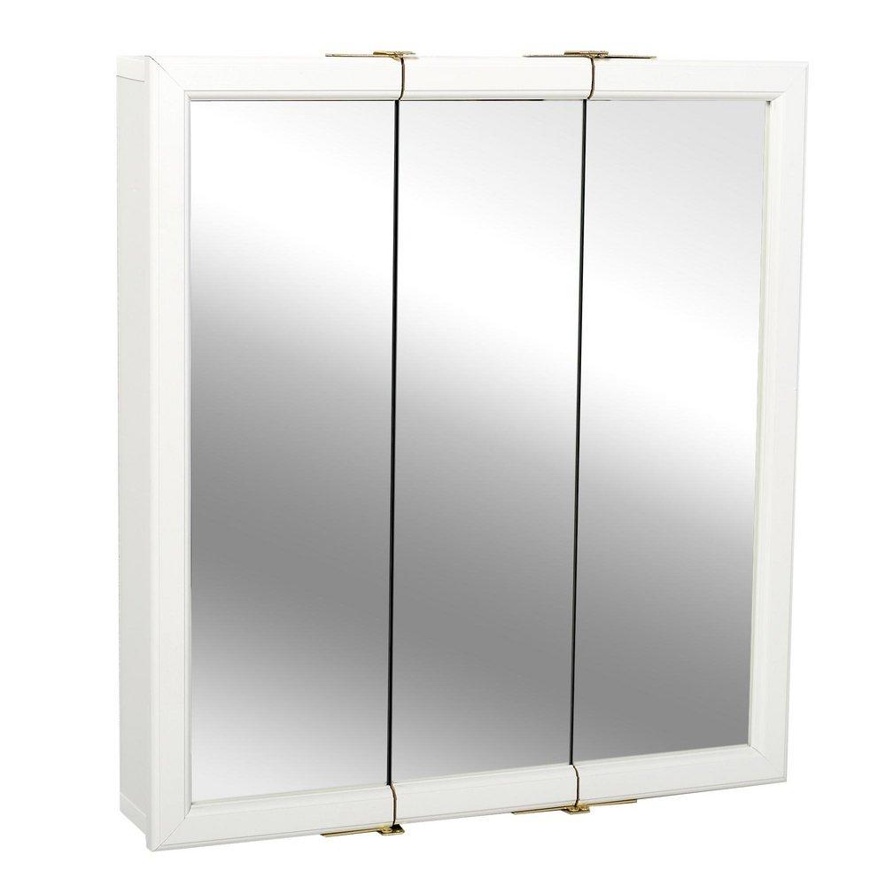 American Pride White 24 x 25-5/8 in. 3-Door Mirror Medicine Cabinet 