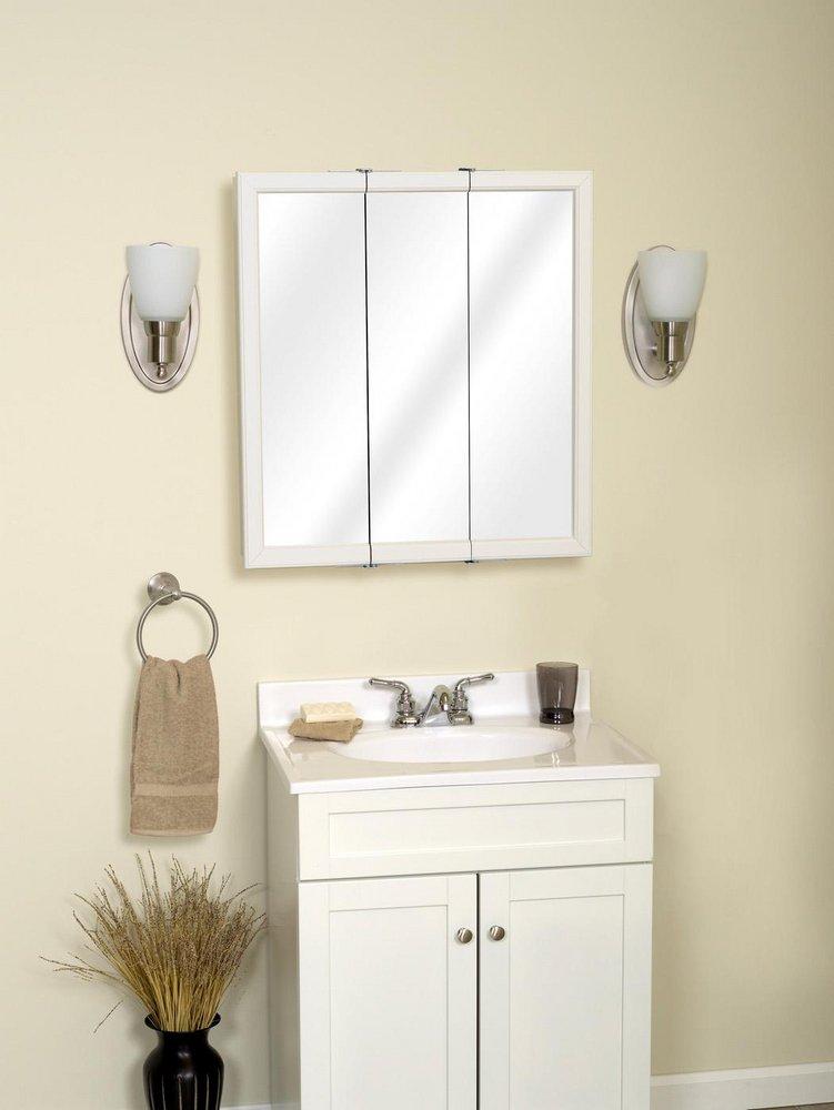 American Pride White 24 x 25-5/8 in. 3-Door Mirror Medicine Cabinet 