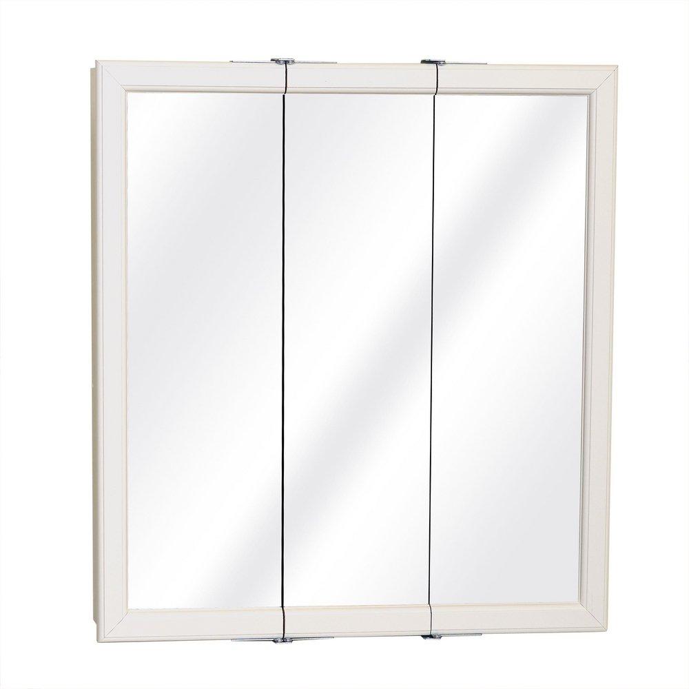 American Pride White 30 x 26 in. 3-Door Mirror Medicine Cabinet 