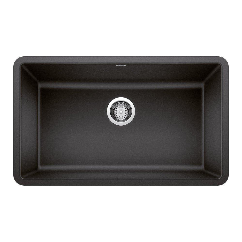 BLANCO Anthracite 30 x 18 in. No Hole Composite Single Bowl Undermount Kitchen Sink 