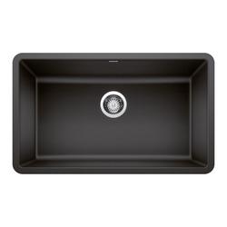 30 in. Undermount Silgranit Single Bowl Kitchen Sink in Anthracite