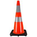 28 in. Traffic Cone with Reflective Stripe in Orange and Red