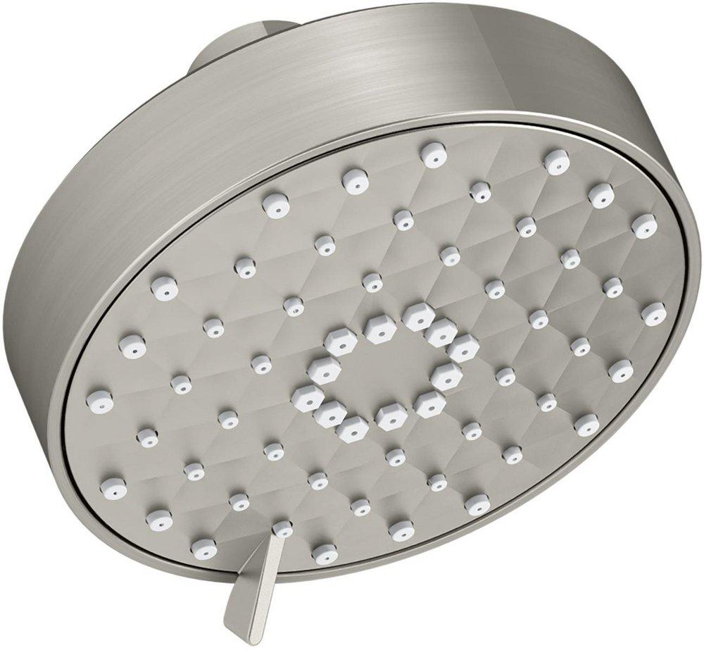 KOHLER Vibrant&reg; Brushed Nickel Multi Function Wide Coverage, Intense Drenching and Targeted Spray Showerhead 