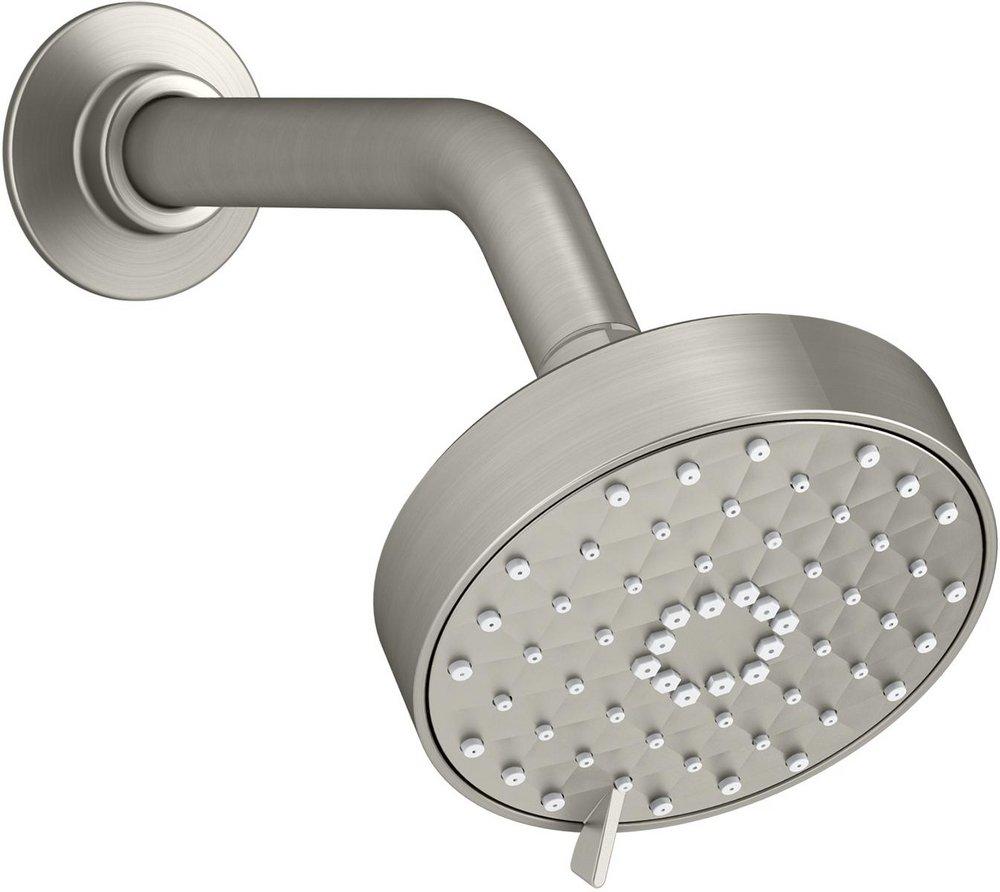 KOHLER Vibrant&reg; Brushed Nickel Multi Function Wide Coverage, Intense Drenching and Targeted Spray Showerhead 