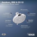 KOHLER Polished Chrome Multi Function Wide Coverage, Intense Drenching and Targeted Spray Showerhead 