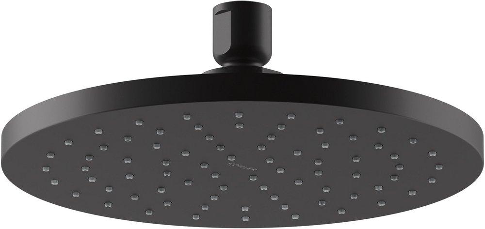 KOHLER Matte Black Single Rain Showerhead 