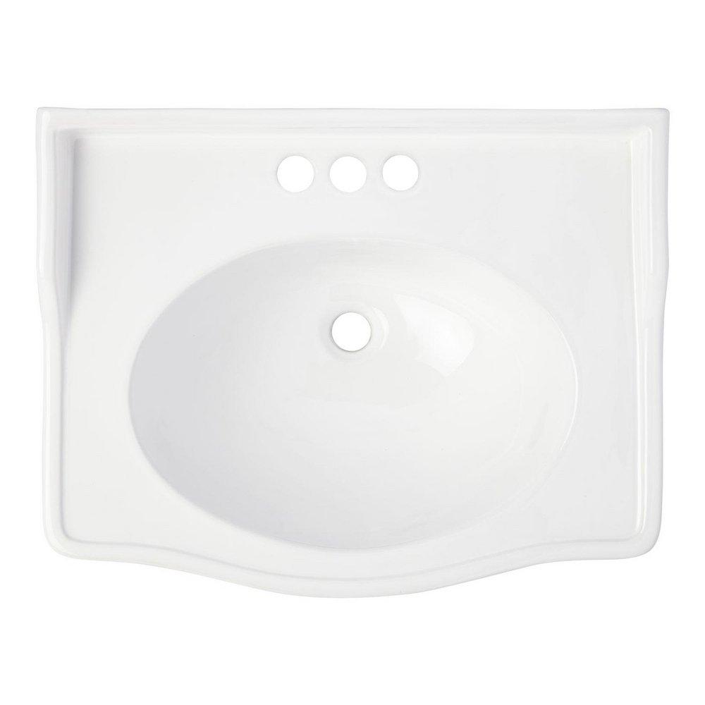 Signature Hardware White Pedestal Bathroom Sink 