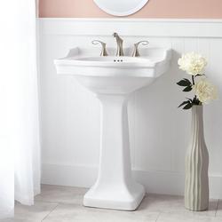 24-1/4 in. Oval Porcelain Pedestal Bathroom Sink in White