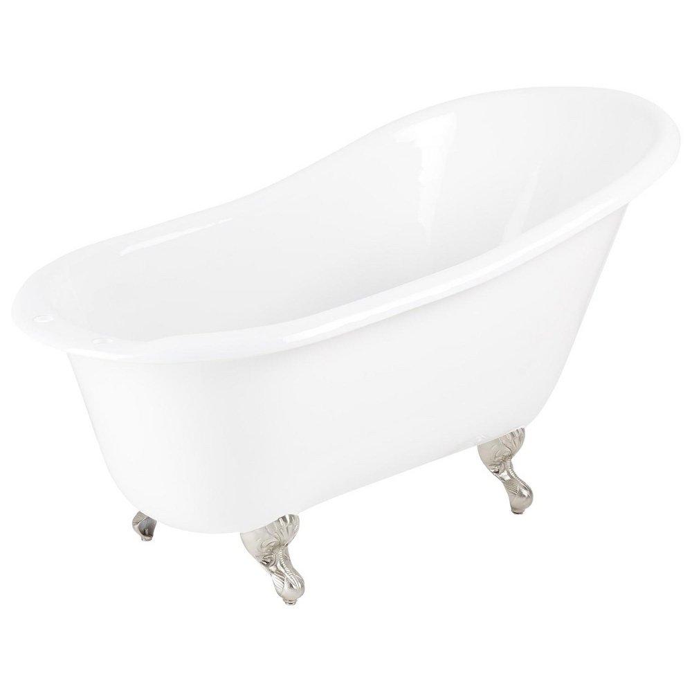 Signature Hardware White 61-1/2 x 31 in. Freestanding Bathtub End Drain 