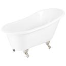 Signature Hardware White 61-1/2 x 31 in. Freestanding Bathtub End Drain 
