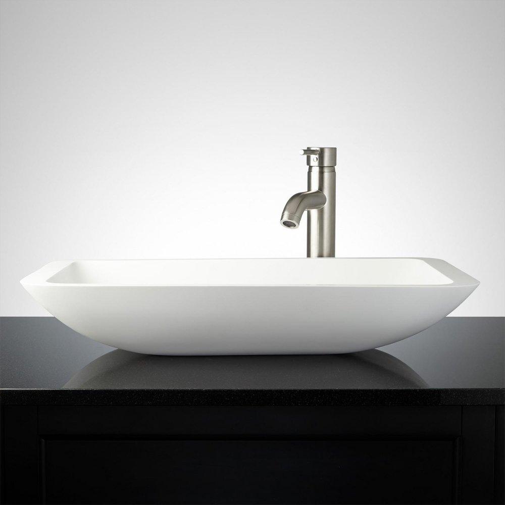 Signature Hardware White Vessel Mount Bathroom Sink 