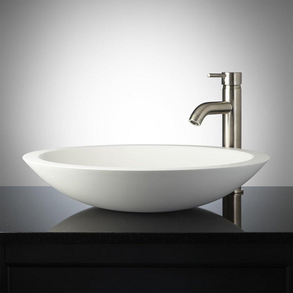 Signature Hardware White Vessel Mount Bathroom Sink 