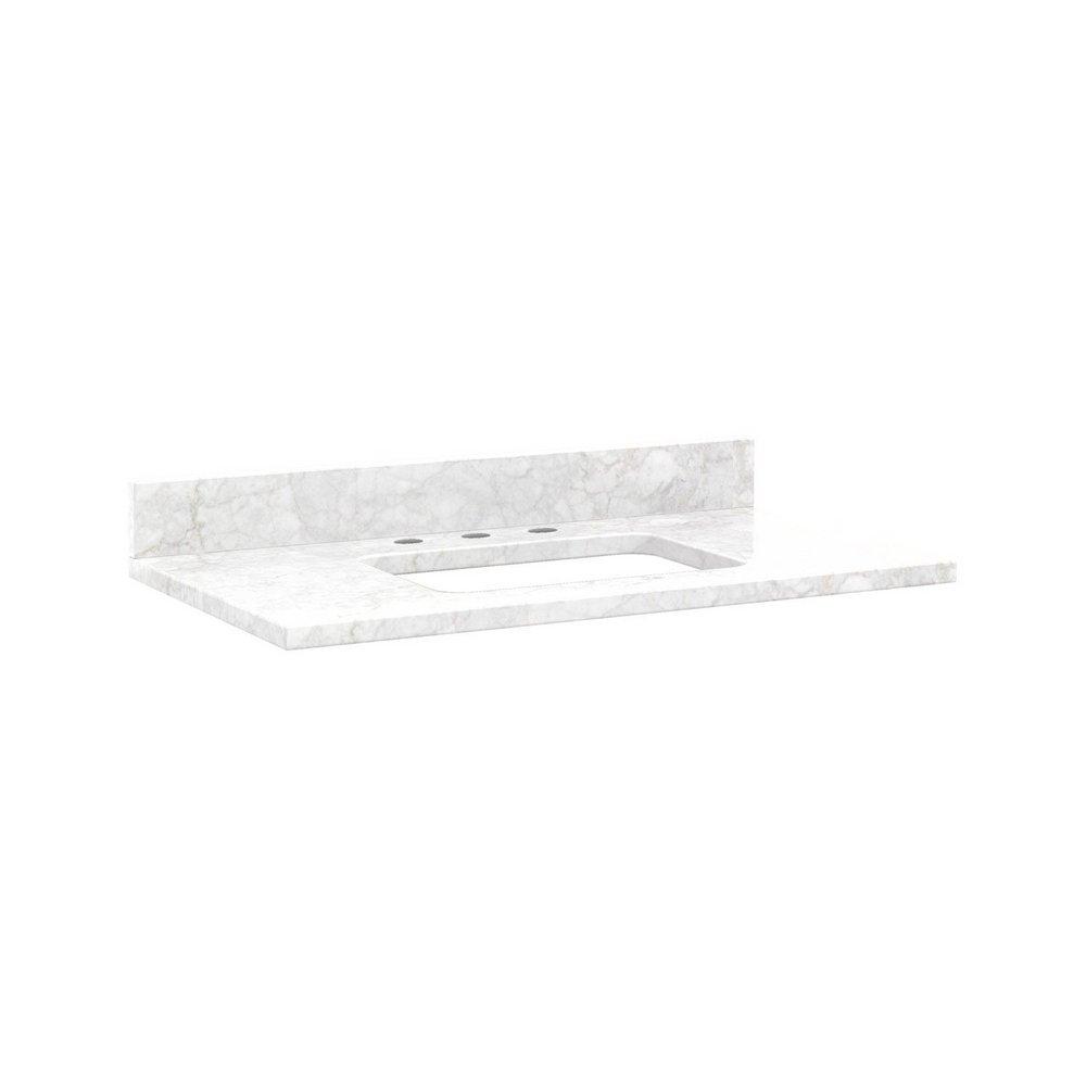 Signature Hardware Carrara 37 x 22 in. 1-Bowl Marble Vanity Top 