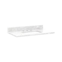 37 x 22 in. 1-Bowl Marble Vanity Top in Carrara