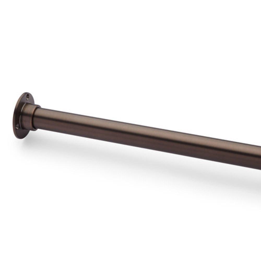 Signature Hardware Oil Rubbed Bronze 84 in. Wall Mount Straight Shower Rod 
