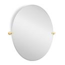 32 in. Oval Tilting Mirror in Polished Brass
