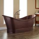 Signature Hardware Antique Copper Patina 70-1/2 x 33-1/2 in. Freestanding Bathtub with Center Drain 