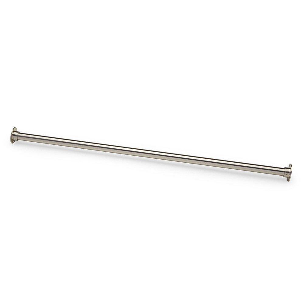 Signature Hardware Brushed Nickel 84 in. Wall Mount Straight Shower Rod 