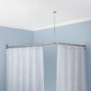 Signature Hardware Brushed Nickel CORNER SOLID BRASS SHOWER CURTAIN ROD (30  L X 30  W) - BRUSHED NICKEL 