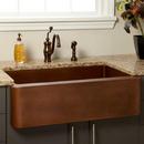 35 x 21-5/8 in. Copper Single Bowl Farmhouse Kitchen Sink in Antique Copper