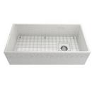 Signature Hardware Stainless Steel 15-1/2 in. Stainless Steel Basin Rack with Drain for 33 in. Fireclay Farmhouse Kitchen Sink 