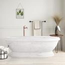 71 x 37-3/4 in. Freestanding Bathtub Center Drain in Carrara Marble
