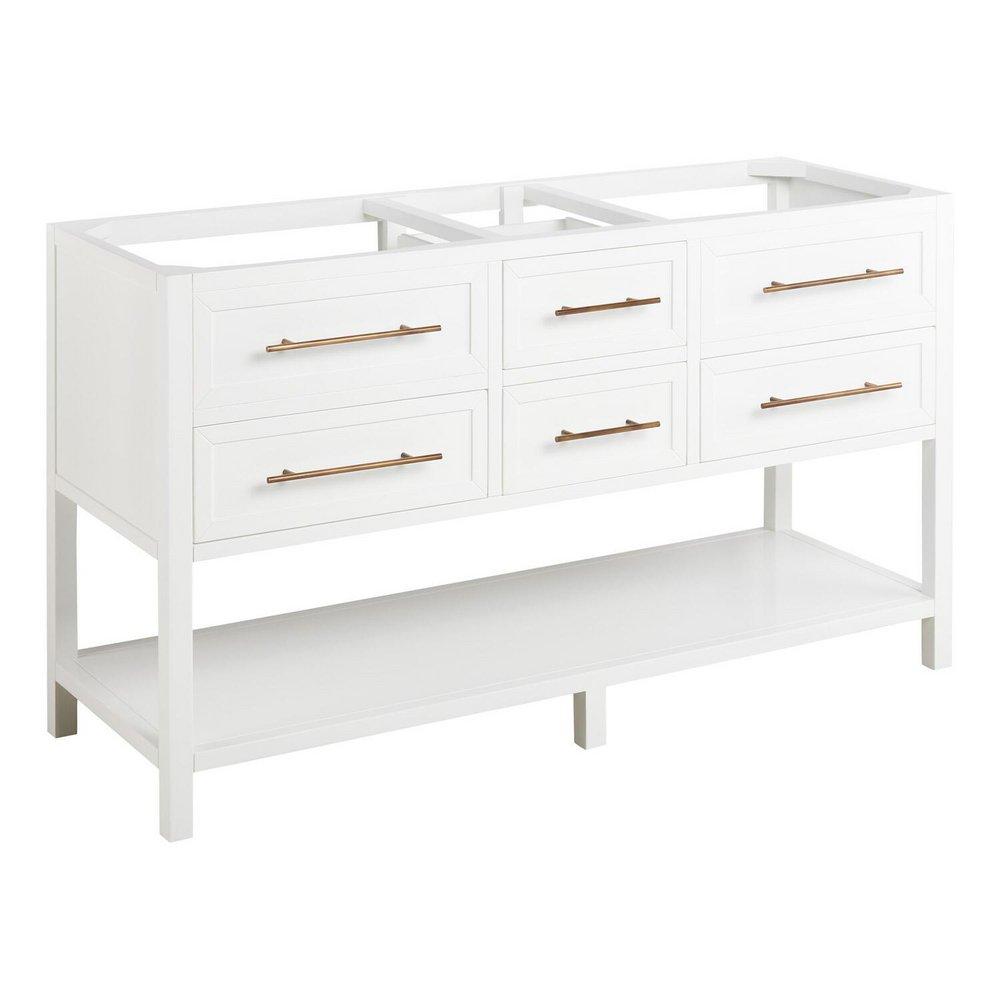 Signature Hardware Bright White 60 in. Floor Mount Vanity 