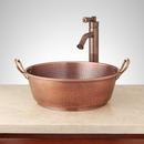 Vessel Mount Bathroom Sink in Copper