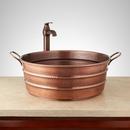 Vessel Mount Bathroom Sink in Copper