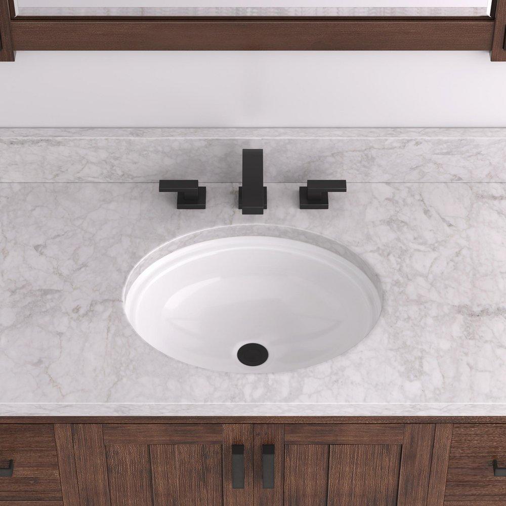 Signature Hardware White 17 x 14 in. 1-Bowl Undercounter Vitreous China Oval Lavatory Sink 