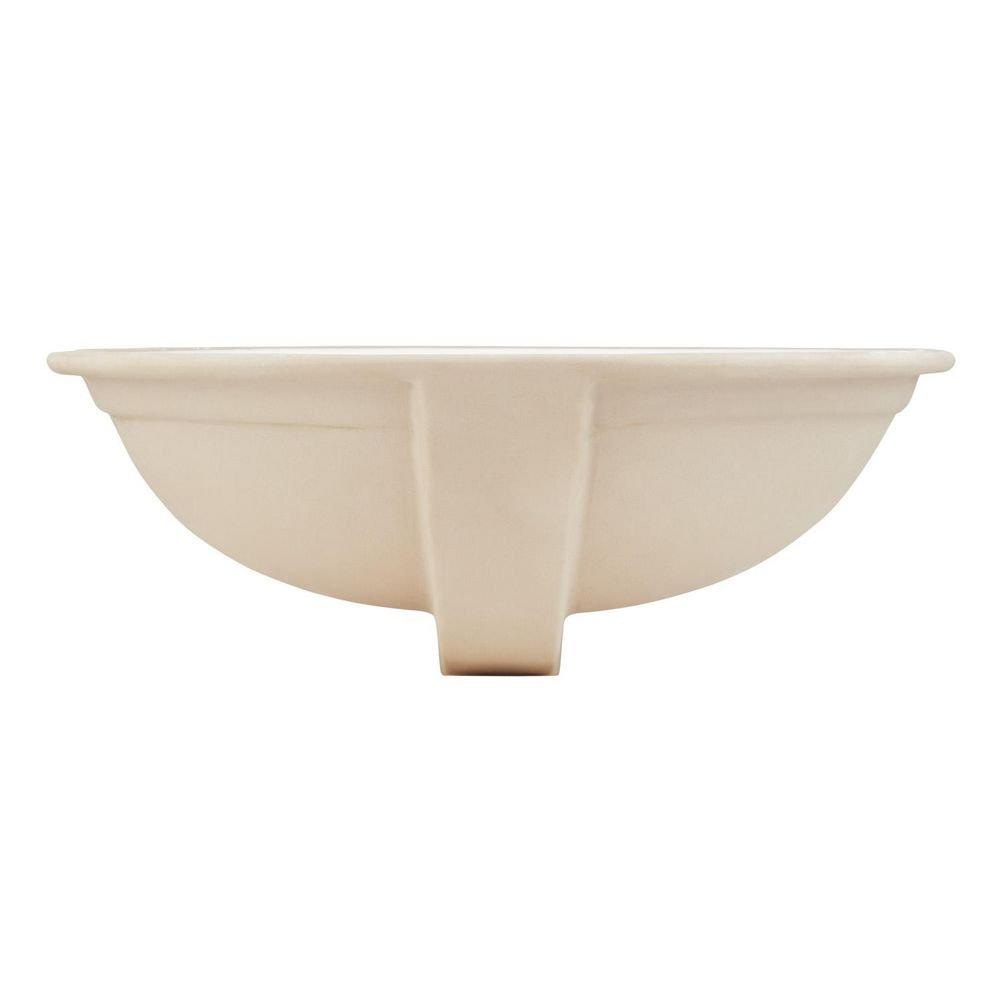 Signature Hardware White 17 x 14 in. 1-Bowl Undercounter Vitreous China Oval Lavatory Sink 