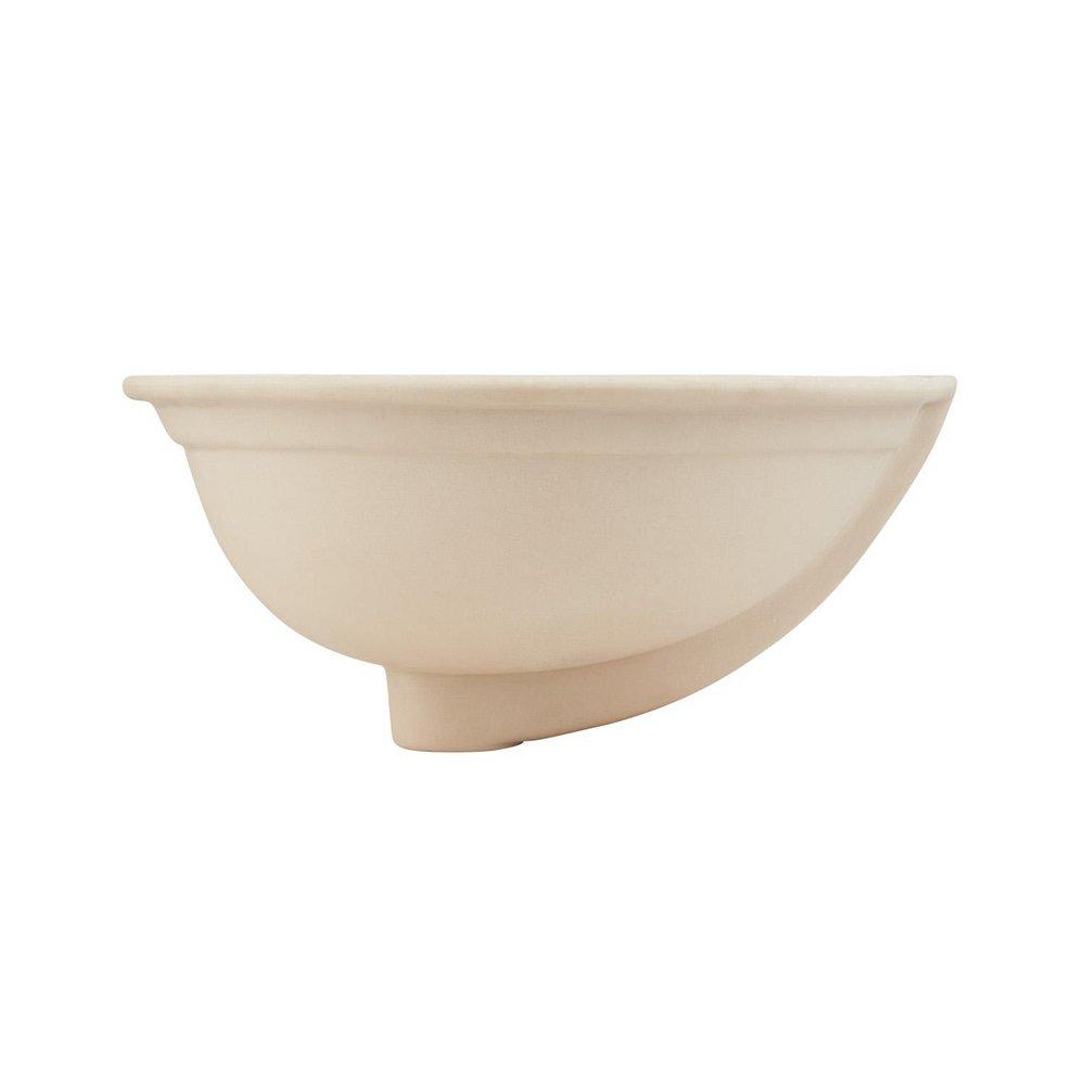 Signature Hardware White 17 x 14 in. 1-Bowl Undercounter Vitreous China Oval Lavatory Sink 