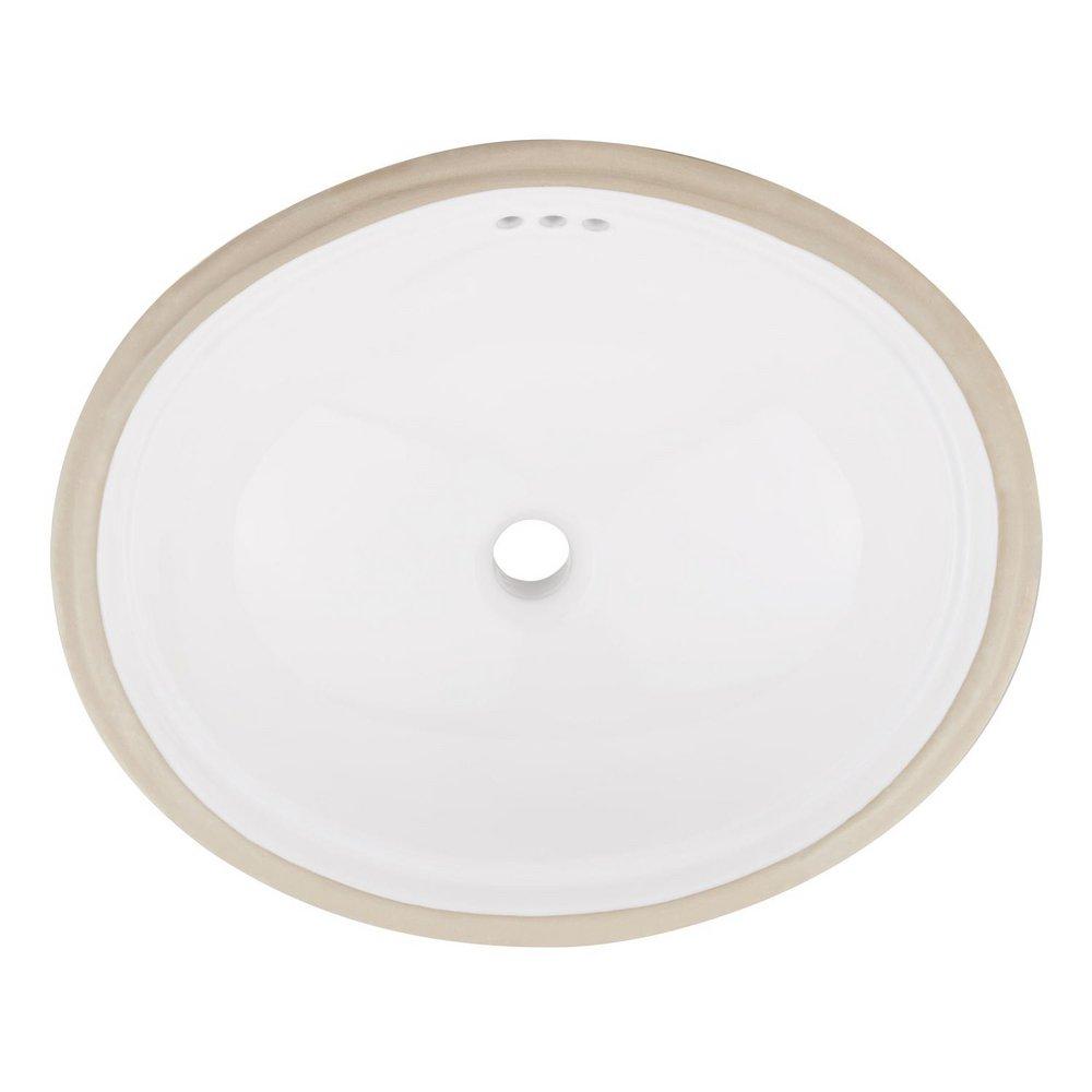 Signature Hardware White 17 x 14 in. 1-Bowl Undercounter Vitreous China Oval Lavatory Sink 