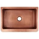 Signature Hardware Antique Copper 33 x 22 in. Copper Single Bowl Farmhouse Kitchen Sink 