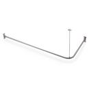 Signature Hardware Brushed Nickel CORNER SOLID BRASS SHOWER CURTAIN ROD (66  L X 27  W) - BRUSHED NICKEL 