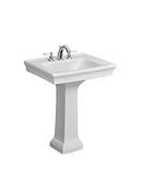 28 x 23 in. Rectangular Pedestal Sink with Base in White