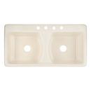 Signature Hardware Biscuit 43 x 22 in. 3 Hole Cast Iron Double Bowl Drop-in Kitchen Sink 