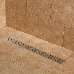 28 in. Linear Shower Drain with Drain Flange in Brushed Stainless Steel