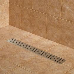 24 in. Linear Shower Drain with Drain Flange in Brushed Stainless Steel