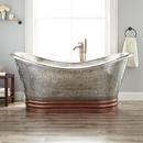 Signature Hardware Nickel 71 x 33-5/8 in. Freestanding Bathtub with Center Drain 