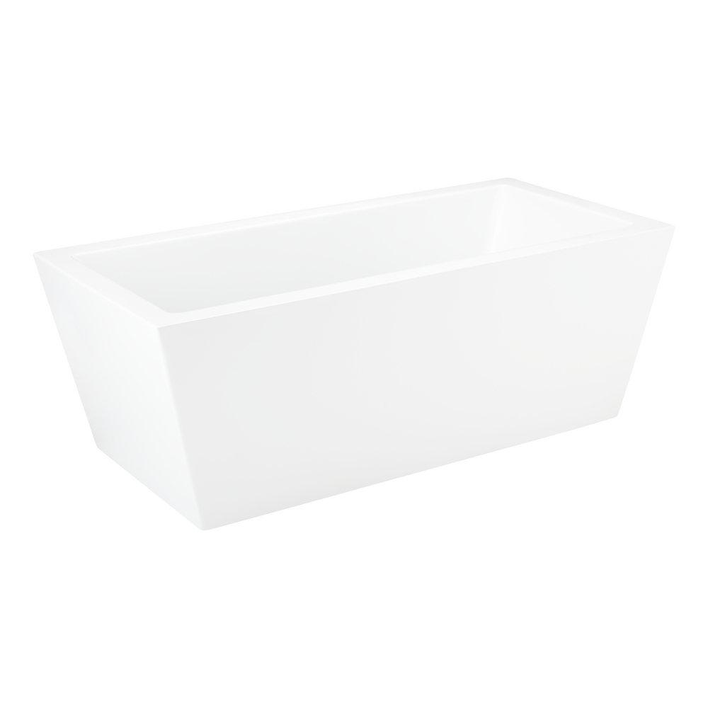 Signature Hardware White 67 x 32 in. Freestanding Bathtub with Center Drain 