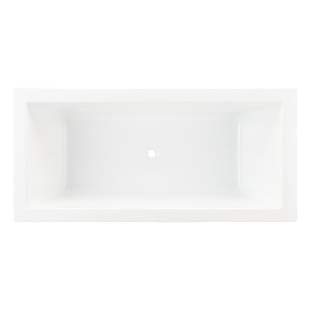 Signature Hardware White 67 x 32 in. Freestanding Bathtub with Center Drain 