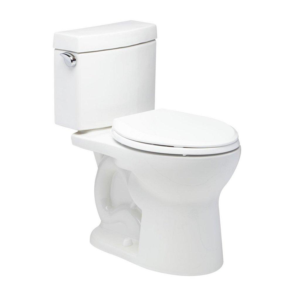 Signature Hardware White 1.28 gpf Elongated Floor Mount Two Piece Toilet 