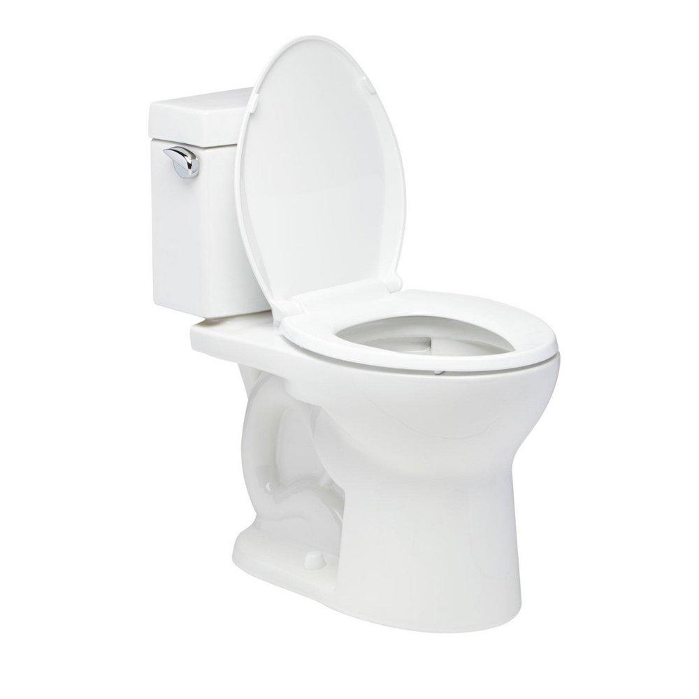 Signature Hardware White 1.28 gpf Elongated Floor Mount Two Piece Toilet 