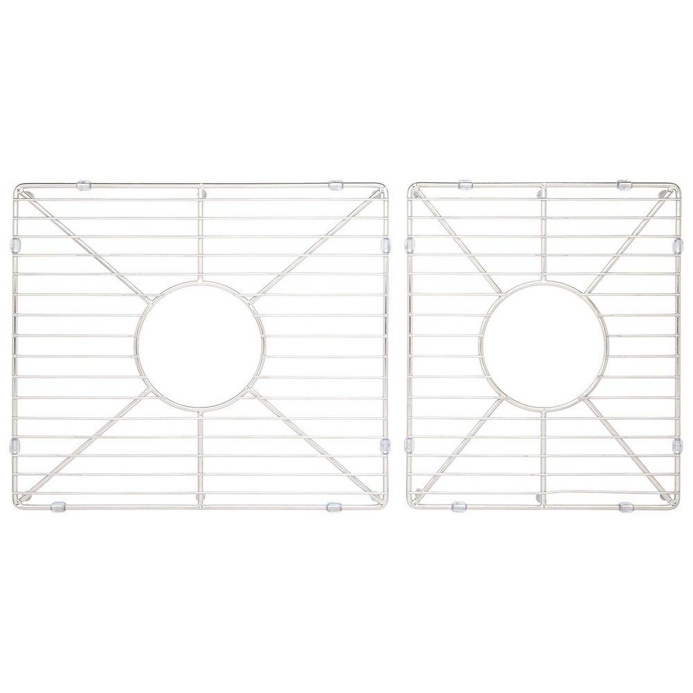 Signature Hardware Stainless Steel 13-1/8 in. 304 Stainless Steel Basin Rack with Drain for Kitchen Sink 