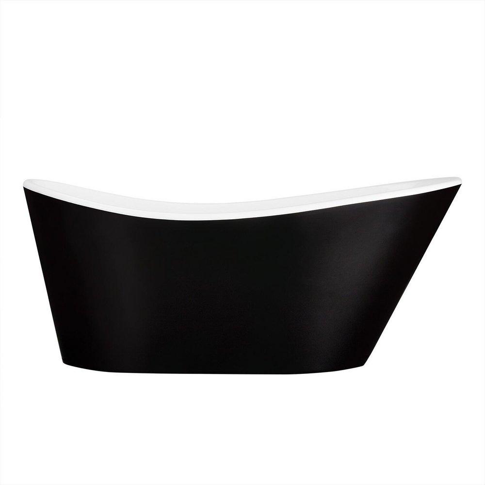 Signature Hardware Black 71-1/8 x 31-1/4 in. Freestanding Bathtub End Drain 