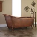 66 x 32 in. Freestanding Bathtub End Drain in Antique Copper Patina