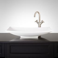 25-1/2 x 15 in. Rectangular Vessel Mount Bathroom Sink in White