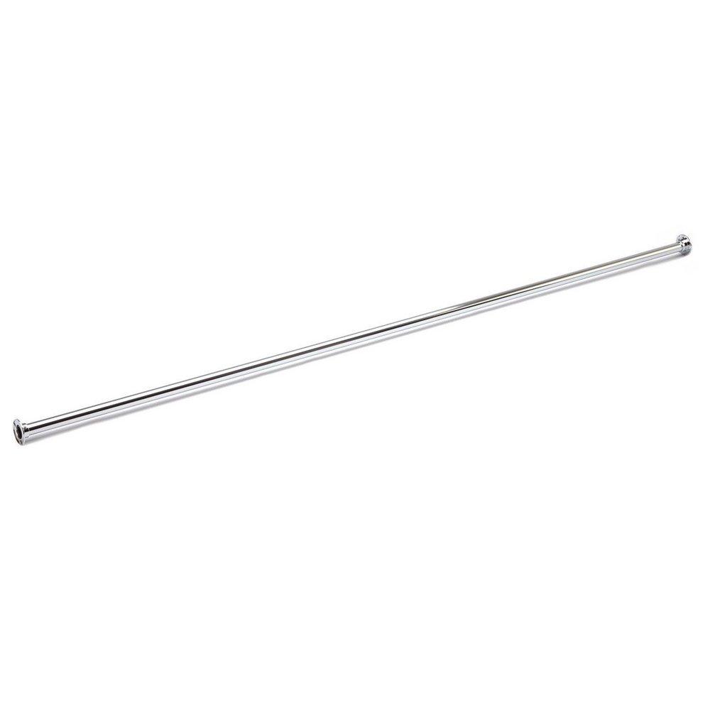 Signature Hardware Chrome 96 in. Wall Mount Round Shower Rod 