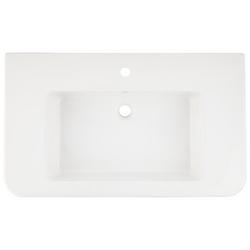33-1/4 in. Wall Mount Rectangular Porcelain Bathroom Sink in White